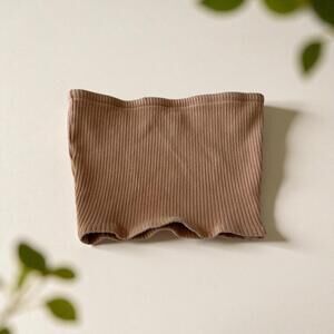 Urban Outfitters Brown Ribbed Strapless Tube Top — Size S/M